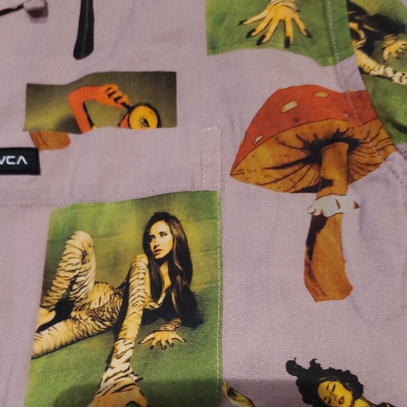 RVCA Multicolor Graphic Casual Button Down Shirt - Picture 8 of 8